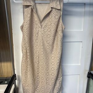 Allison Brittney Beige Lace Mini Dress